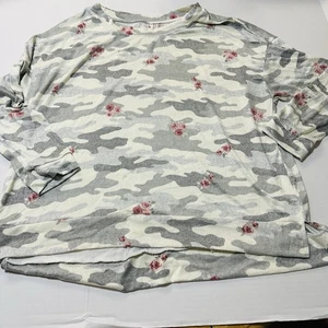 Damen 2x Langarm Camouflage Rose Pyjama Shirt - Secret Treasures 18w 20w - Bild 1 von 6