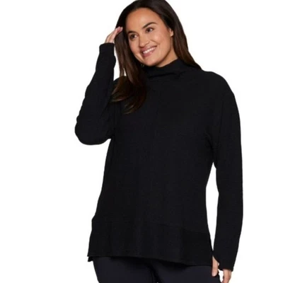 Camisa RBX Activewear Para Mujer 3X Manga Larga Negra Tejida Calce Relajado Atletismo Foto 1 de 4