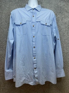 Peter Millar Seaside Performance Hemd XXL blau kariert Rollriegelärmel belüftet - Bild 1 von 14