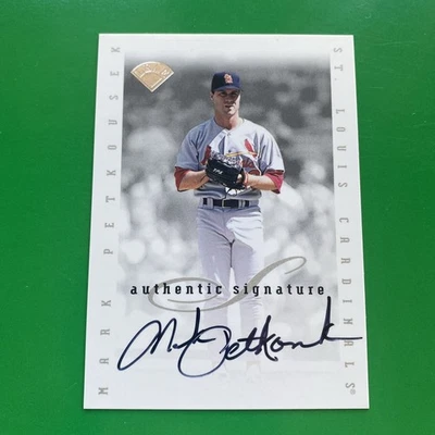 Autógrafo Mark Petkousek 1996 hoja firma auténtico en tarjeta Foto 1 de 2