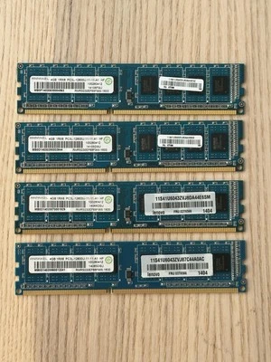 4GB (x4) Desktop Memory DDR3 Ramaxel - 4GB 1Rx8 PC3L-12800U - 16GB Total - Image 1 of 2