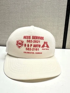 Vintage Off White Hess Service Trucker Hat - Picture 1 of 8