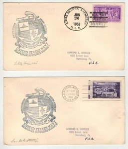 1958 US NAVY OPERATION DEEP FREEZE POLAR SET OF 2 LITTLE AMERICA & POLE STATION - Picture 1 of 1
