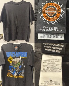 Vintage Harley Davidson Shirt  Australia Koala Country Motorcycle Men’s Large - Picture 1 of 8