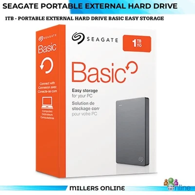 Seagate Basic 1TB Portable External Hard Drive USB 3.0 HDD 1000GB – Silver HDD - Image 1 of 4