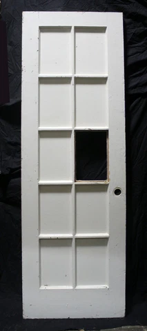30"x94"x2 Antique Vintage Wooden Wood Exterior Entry French Door 10 Window Glass Cover