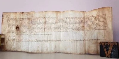 Pergamino medieval siglo XV parchment  - Imagen 1 de 4