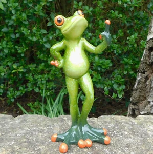 Frog Middle Finger Salute Ornament Rude Funny Statue Figurine F*CK Off Sculpture - Picture 1 of 6