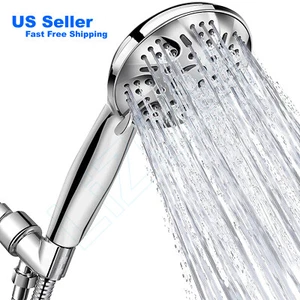 Handheld Shower Head High Pressure 9-Setting w/60" Hose & Adjustable Bracket - Picture 1 of 10