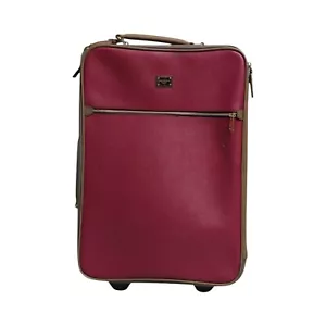 DOLCE & GABBANA Bag Fuchsia Khaki Leather Trolley Travel Wheel Suitcase 2850usd - Picture 1 of 22
