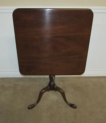 KITTINGER MAHOGANY TILT TOP TABLE, SQUARE, COLONIAL WILLIAMSBURG CW COLLECTION - Image 1 of 4