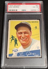PSA 4 LOU GEHRIG 1934 Goudey #37 POP 128 ONLY 230 HIGHER!! VINTAGE BASEBALL CARD