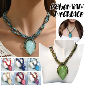 Boho Ethno Anhänger Halskette Damen Mädchen Mode Vintage Schmuck Choker - Bild 1 von 23