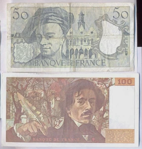 100 CENT FRANCS + 50 CINQUANTE FRANCS, FRANCE, 1991, banconote di Francia - Picture 1 of 2