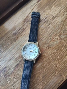 Gruen SR626SW Jeans Bracelet Gold Tone Quartz Analog Ladies Watch - Picture 1 of 9