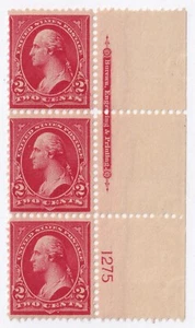 SELLOS DE MATT SCOTT #279B 2 CENTAVOS ROJO WASHINGTON TIPO IV, MNH CV $85, TIRA DE 3 - Imagen 1 de 3