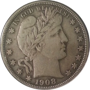 1908-D 50C Liberty Head Barber Half Dollar - Picture 1 of 2