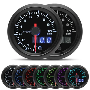 2" 52mm Digital&Pointer 7 Color LED Car Auto Tachometer Tacho Gauge 0~10000RPM - Picture 1 of 16