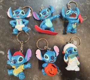 6x Disney's Cartoon 3D Lilo & Stitch Figures Novelty Keyrings Gift Idea UKSeller - Picture 1 of 15