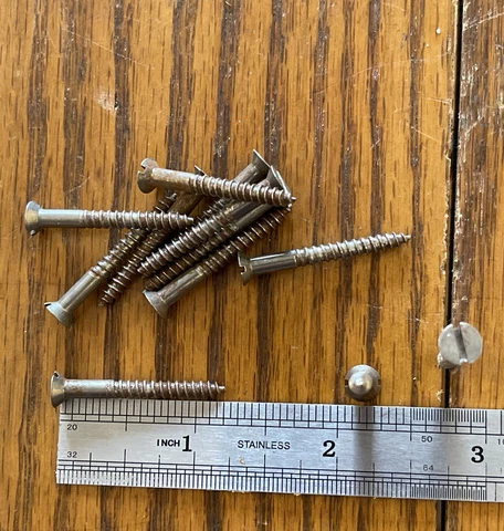 6 X 1-1/4 Wood Screws Antique Flat Head Slotted Steel American Made Screws Cover
