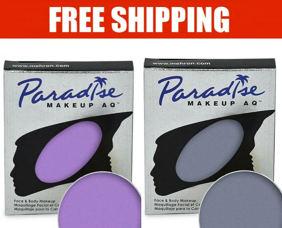 2 pinturas faciales y corporales Mehron Makeup Paradise Makeup AQ - 1,4 OZ - púrpura y gris Foto 1 de 4