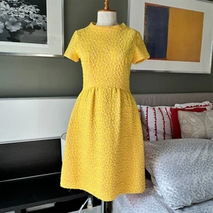 Arnold Scaasi Knits for Tannel Retro A-line Dress Pink Yellow Vintage SMALL - Picture 1 of 11