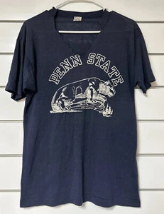 Camisa De Colección Penn State Nittany Lions Puntada Única EE. UU. Corte Grande Cuello en V Delgada - Imagen 1 de 8