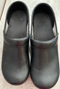 DANSKO PROFESSIONAL BLACK CABRIO CLOG SHOE SIZES 41 10.5 11 Nurse Doc Leather - Picture 1 of 12