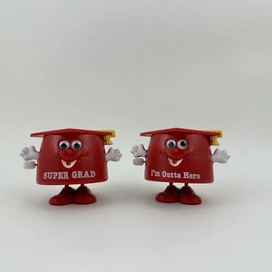 Vintage Russ Berrie 2 Wind-Up Toys Graduation Hats Super Grad Googly Eyes Gift - Picture 1 of 5