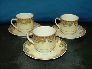 HAVILAND & CO. LIMOGES,  ARGONNE  THREE DEMITASSE CUPS & SAUCERS - Picture 1 of 5