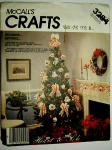 McCall's 3284 Christmas Ribbon Lace Ornaments Wreaths Holiday Sewing Pattern UC - Picture 1 of 3