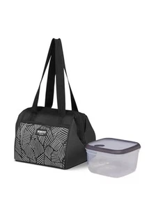 Essentials Brotzeittasche mit Iglu-Druck und Packeinsätzen - schwarz - Bild 1 von 7
