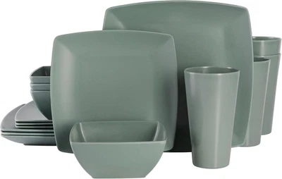 Gibson Home Soho Grayson Square Melamine Plastic Dinnerware Set, Service for Fou - Image 1 of 4