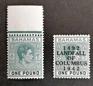 Bahamas KGVI £1 SG157a & 175 CV£145 - Picture 1 of 2