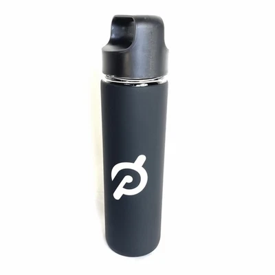 Peloton Glass Water Bottle 16 oz Black Silicone Sleeve Leakproof Carry Handle - Image 1 of 4