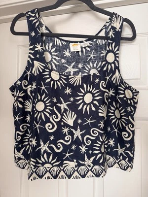 Camiseta sin mangas C&C California/Mujer/Conchas cuello cuadrado lino/Talla-L Foto 1 de 4