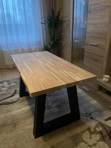 Handmade metal and oak wood coffee table 120x60x65free delivery Read description - Picture 1 of 4