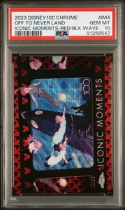 2023 Chrome Disney 100 OFF TO NEVER LAND /28 Iconic Moments RED/BLACK - PSA 10 - Imagen 1 de 7