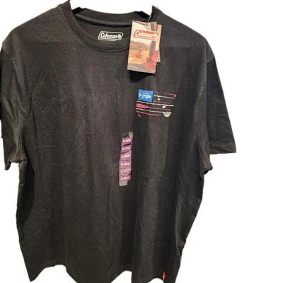 Camiseta Coleman Para Hombre Negra Manga Corta Bandera Americana Pesca Talla XL NUEVA CON ETIQUETAS Foto 1 de 4