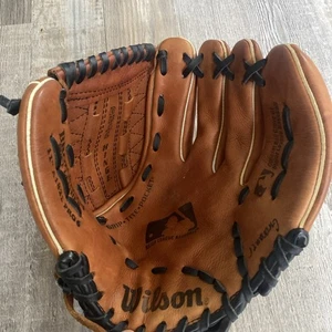 "Guante de béisbol Wilson Youth 11"" cuero suave doble bisagra Pro 6 cuero natural" - Imagen 1 de 7
