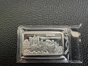 Motivbarren Schloss Hohenschwangau von Degussa, Feinsilbergehalt 999, 1 Unze - Bild 1 von 2