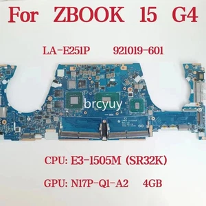 LA-E251P For HP ZBOOK 15 G4 Motherboard CPU:E3-1505M I7-7820HQ GPU:M1200 4GB - Afbeelding 1 van 4