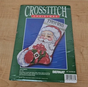 Bernat Punto de Cruz Navidad 1993 Medias Alegre Santa Kit 95-8785 - Abierto Leer - Imagen 1 de 6