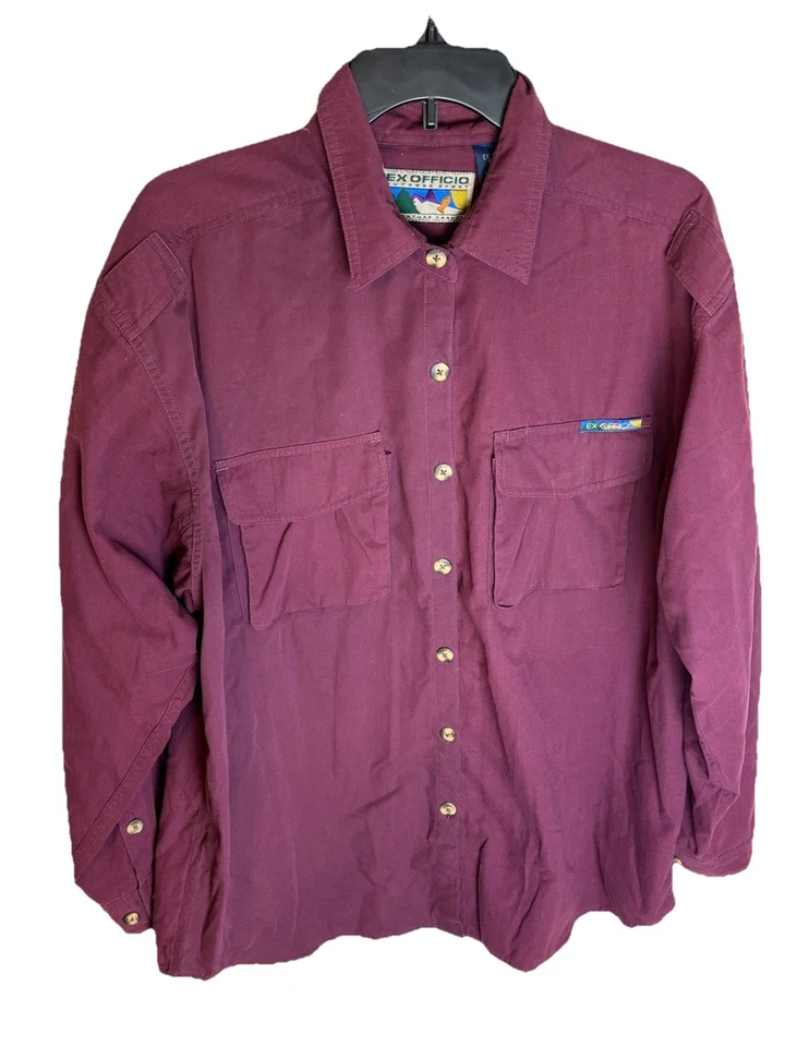 Exofficio Rojo Utilitario Mulit Bolsillo Manga Larga Aire Libre Senderismo Mujer’s Talla XL Foto 1 de 4