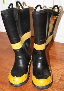 Servus Firebreaker Firefighter Mens 8 Wide Steel Midsole and Shank Boots - Afbeelding 1 van 9