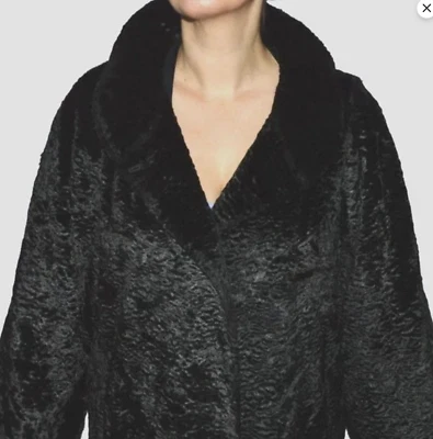 ABRIGO DE INVIERNO STEVE BY SEARLE AÑOS 90 Y2K VINTAGE TALLA S M NEGRO IMITACIÓN PIEL CÁLIDO Boucle Foto 1 de 4