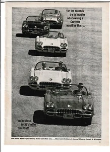Original 1960 Chevrolet Corvette Magazine Ad "for Ten Seconds Try to Imagine..." - Picture 1 of 1