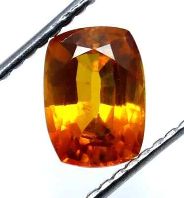 Cojín de zafiro naranja natural de 4,35 quilates certificado piedras preciosas sueltas con regalo gratis Foto 1 de 4