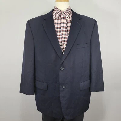 Abrigo Blazer Deportivo Joseph Feiss Para Hombre Dos Botones Azul Marino Lana Sarga 50S Foto 1 de 4