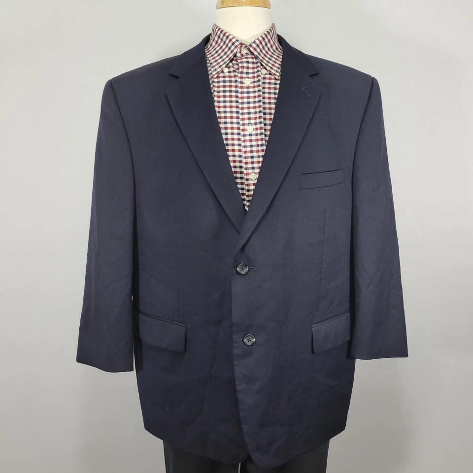 Blazer masculino Joseph Feiss casaco esportivo dois botões azul marinho lã sarja 50S - Imagem 1 de 4